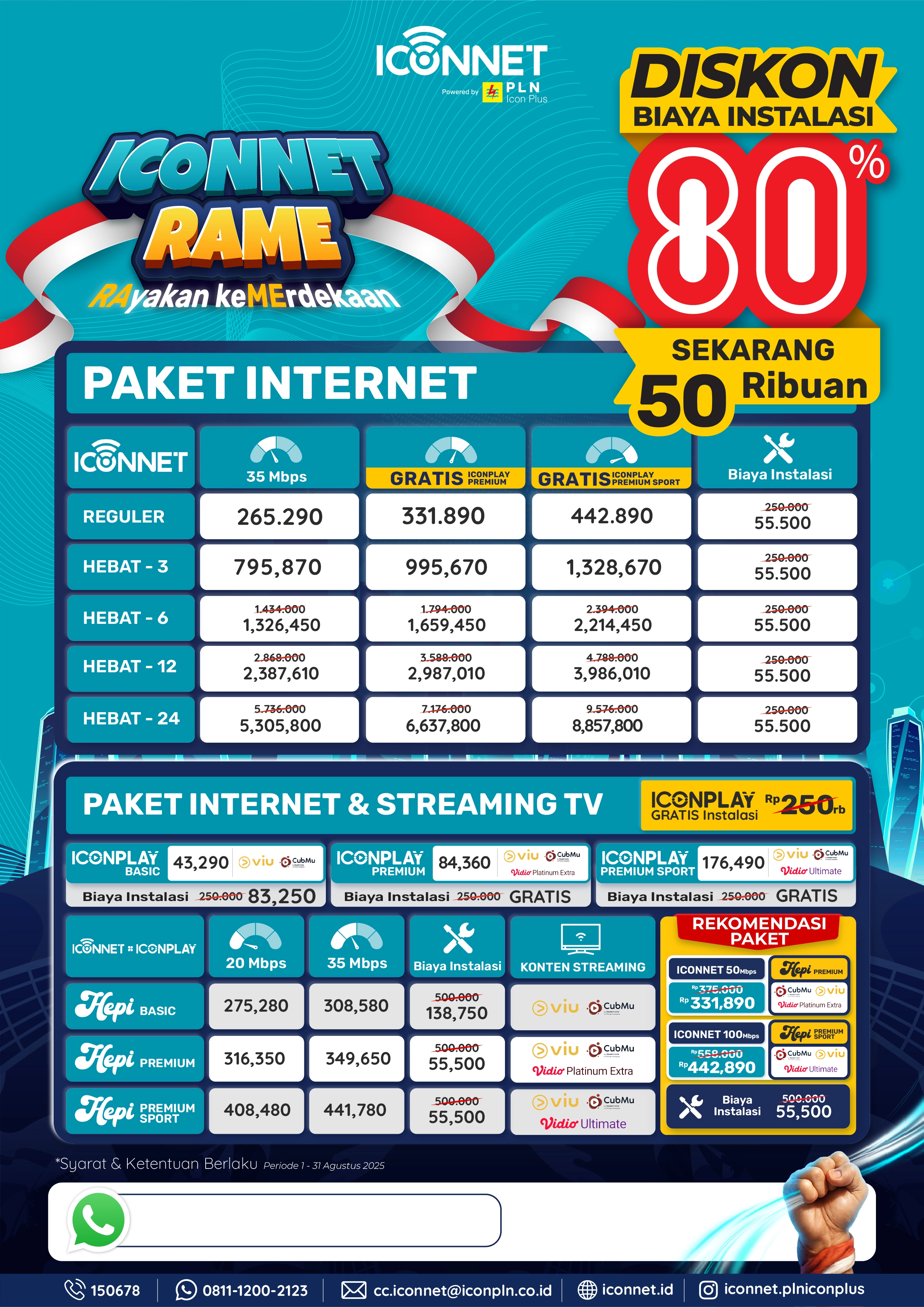 Brosur Paket ICONNET WiFi PLN Jawa Tengah