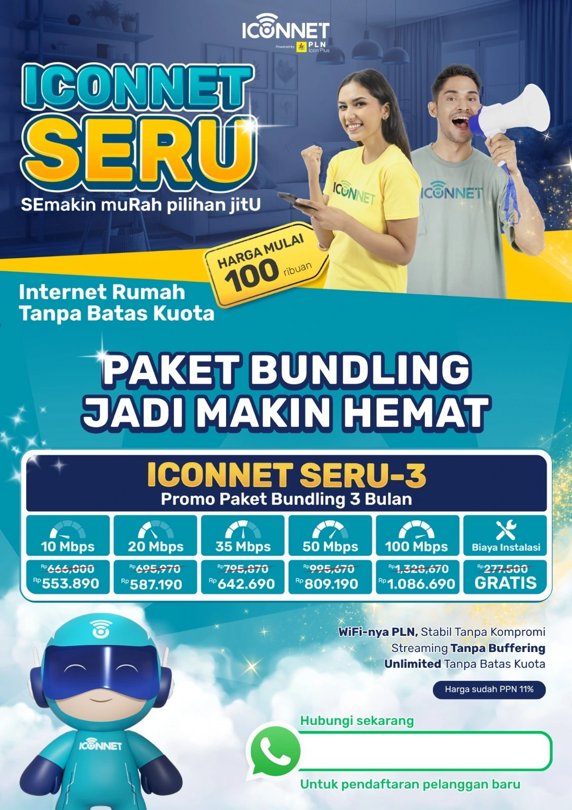 Paket ICONNET Purwokerto 50Mbps Unlimited Internet Stabil
